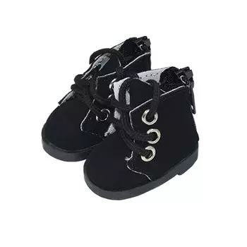 nianyyhouse 15 см хлопковые кукольные туфли для мягких игрушек высокие ботинки Martin кожаные туфли длина обуви 4,5 см нарядные (B-черный)