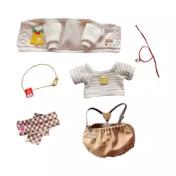 nianyyhouse 15см 20см мягкая игрушка одежда пальто шарф подвеска брюки рюкзак ожерелье хлопок кукла аксессуары футболка наряд (бежевый, 15см)