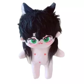 nianyyhouse 20 см мягкая игрушка мальчик черные волосы Без атрибутов обычное тело кукла хлопковая кукла Одевайся (а-нет скелета)