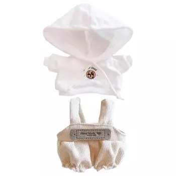 nianyyhouse 20 см мягкая игрушка одежда белая толстовка с капюшоном подвесные штаны хлопковая кукла наряд аксессуары 10 см ~ 15 см (Коричневый 10см~15см)