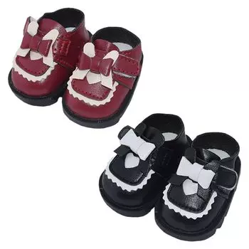 nianyyhouse 20 см мягкие кожаные туфли-животные туфли Love Butterfly Ribbon длина обуви аксессуары для кукол примерно. 5.5см Наряд (красный+черный)