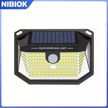 NIBIOK Solar 178 светодиодных фонарей PIR датчик движения наружные водонепроницаемые охранные светильники настенные светильники освещение LED Light