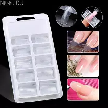Nibiru DU 100 шт., дизайн ногтей, быстрое наращивание гелевых наконечников, многоразовая крышка, разные размеры, формы, наращивание пальцев, прозрачный инструмент для дизайна ногтей