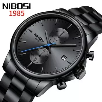 NIBOSI Новые мужские часы Модные простые трехмерные кварцевые часы с гвоздями