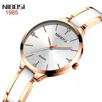 NIBOSI новые простые модные женские часы со стразами, керамические водонепроницаемые кварцевые женские часы