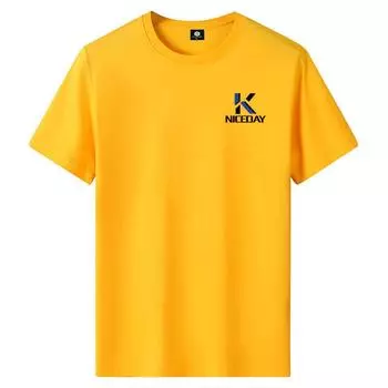 Nice Day M-6XL Мужская футболка с короткими рукавами из чистого хлопка с круглым вырезом для мальчиков Повседневная футболка M