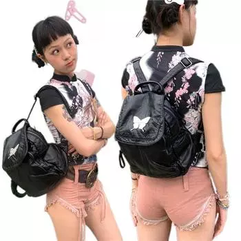 Nice Life Самодельный рюкзак Y2K Millennium Design Рюкзак большой вместимости для поездок на работу Сумка-бабочка Сумки через плечо для женщин