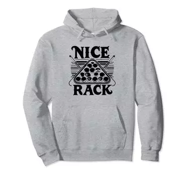 Nice Rack Pool Billiard Player Billiard Cue Sports Hoodie серый