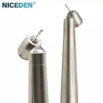 NICEDEN стоматологический наконечник с задним выхлопом 45°, антиретракционный, хирургический, светодиодный, высокоскоростной, воздушная турбина, наконечник 45 градусов Gold 2 Hole No LED