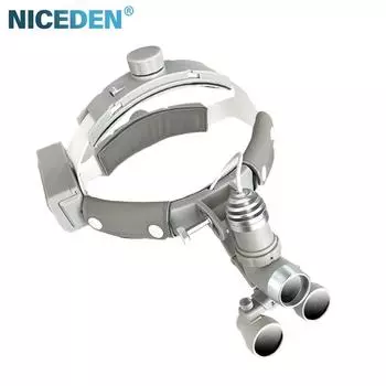 NICEDEN/ X2.5/X3.5 Увеличительное стекло Хирургические стоматологические лупы Мощность налобного фонаря 7 Вт Яркость светодиодов Стоматологическая налобная лампа Медицинская смотровая лампа Aluminum Box 3.5X