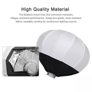 NiceFoto 50cm/20inch Foldable Lantern Style Softbox Ball Shape Soft Box with Bowens Mount белый