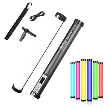 NiceFoto TC-210RGB RGB светодиодная полноцветная световая трубка портативная заполняющая световая палочка с двухцветной температурой 2500K-9900K плавная регулировка D чёрный