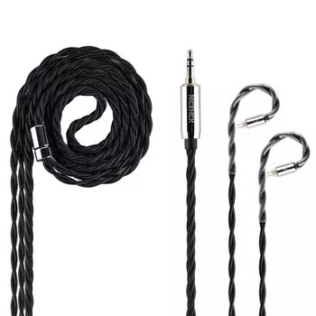 NICEHCK BlackDawn наушники 5N медный OCC посеребренный 2-контактный разъем PP нить плетеный металлический разъем замена съемный HIFI кабель для обновления DIY 2-контактный