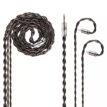 NICEHCK DuskSky наушники кабель для обновления 2pin 6N стерлингового серебра смешанный 5 материалов HiFi темно-серый сменный наушники улучшение качества звука металл