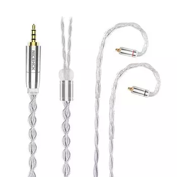 NICEHCK SilverLoong Earphone 7N Silver Plated Single Crystal Copper OCC Wire Copper Silver Alloy Wire Mix MMCX Plug Metal Connector Detachable Soft