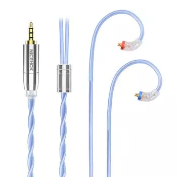 NICEHCK SkyFlag Earphone Mix of 7N Single Crystal Copper and 6N Silver Plated Single Crystal Copper MMCX Plug Metal Connector Detachable Soft Upgrade