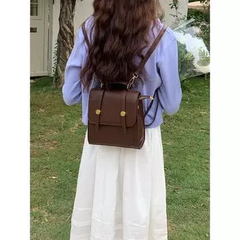 Niche Американский ретро рюкзак Новый стиль Модный британский рюкзак для путешественников и студентов Ручная дорожная сумка через плечо