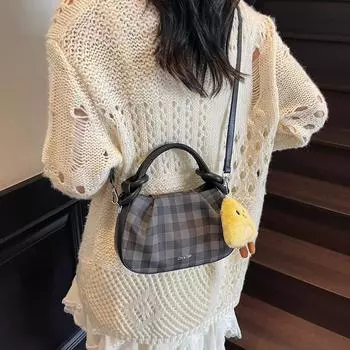 Niche bag women s new summer simple chain bag messenger bag high value portable pleated bag чёрный