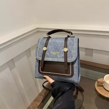 Niche bags, backpacks, women s 2025 new fashion, high-end backpacks, retro versatile portable messenger bags хаки