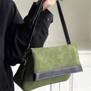 Niche Большая вместительная сумка-тоут из бархатной кожи в стиле ретро для поездок на работу, универсальная сумка-мессенджер на одно плечо Tide 29*7.5*21 коричневый