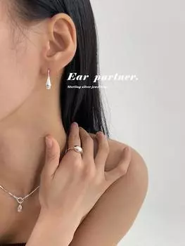 Niche creative design chandelier pearl stud earrings women s simple fashion temperament 925 sterling silver high-end ins ear jewelry