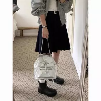 Niche design 2024 мода love lock алмазная цепь рюкзак женская сумка через плечо чёрный