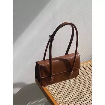 Сумка-мешок Niche Design, женская сумка через плечо, новая модная сумка через плечо из масляной вощеной кожи 2024 года, портативная сумка через плечо синий