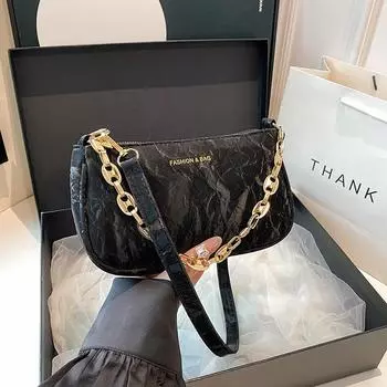 Niche design bag women s 2024 autumn new trend line beautiful personalized messenger bag shoulder chain small square bag белый