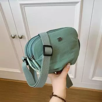 Niche design bag women s new trendy fashion summer versatile casual cloth bag shoulder messenger bag зелёный