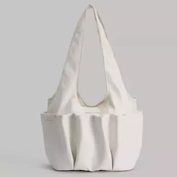 Niche Design Большая вместительная сумка через плечо с несколькими карманами Сумка-тоут Универсальная сумка подмышкой белый