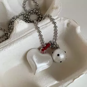 Niche Design Brushed Love Cotton Pearl Cushion Cushion Cushion Женская мода Универсальная цепочка на шею Цепочка на свитер