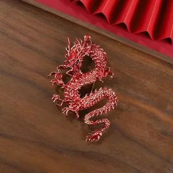 Niche design Chinese dragon brooch retro personality temperament dragon totem corsage suit coat pin accessories