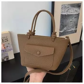 Niche design commuter bucket bag women s 2024 new fashion handbag Korean version versatile messenger bucket bag чёрный