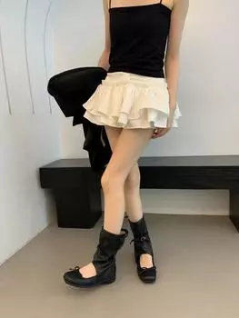 Niche design cool boots children s new summer bow ballet pleated pile boots medium boots 40