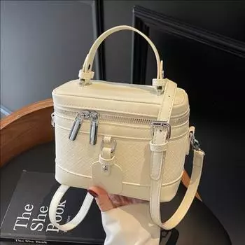 Niche Design Hand-Carried Box Bag Women S Summer Retro Shoulder Bag High Value Casual Messenger Bag розовый