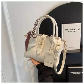 Сумка-сумка Niche Design 2024, новая модная ретро-сумка, иностранный стиль, шелковый шарф, декоративная сумка через плечо хаки