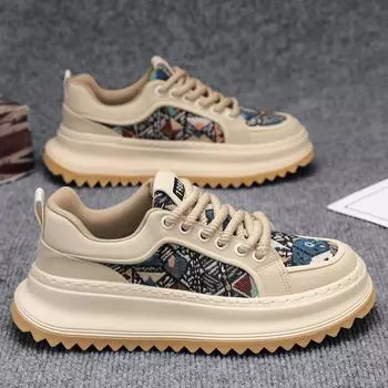 Niche design Harajuku men s shoes spring 2025 new casual sports shoes student platform heightening shoes men s 39