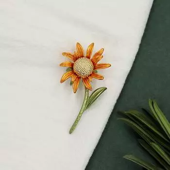 Niche design literary retro plant sunflower brooch simple temperament pin jacket brooch accessories women