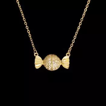 Niche Design Магнитная подвеска в виде разноцветной конфеты с инкрустацией бриллиантами, летнее ожерелье из нержавеющей стали с магнитной цепочкой на ключицу