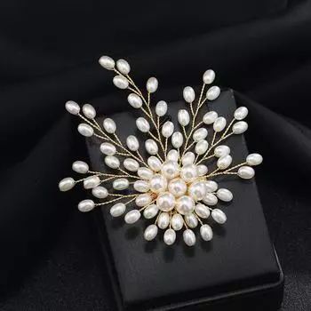 Niche design pearl fireworks brooch women s light luxury high-end temperament pin coat suit corsage accessories