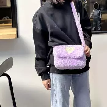 Niche Design плюшевая женская сумка милая модная сумка из овечьей шерсти сумка через плечо белый