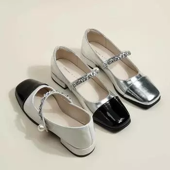 Niche Design Real Soft Silver Туфли Мэри Джейн Модные и удобные женские туфли на плоской подошве Весенняя и осенняя обувь 35 золотой