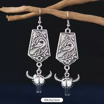 Niche design retro earrings personalized long fringed stud earrings Tibetan silver high-end earrings women