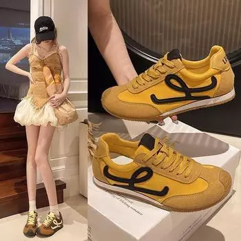 Niche design retro flat-bottomed casual sports little white shoes women s 2025 spring new Dexun Forrest Gump shoes 35 кофейный