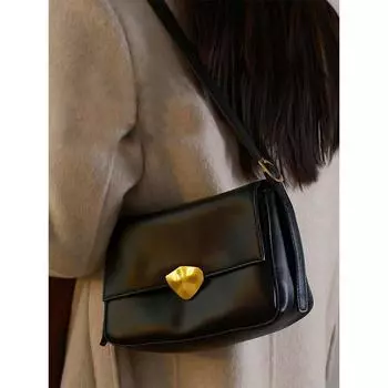 Niche Design Retro Shoulder Bag New Style Underarm Bag Spring Versatile Soft Leather Crossbody Small Square Bag for Women