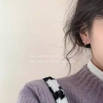 Niche design sense 925 sterling silver earrings women s simple and small ins cold wind retro Hong Kong style personality temperament earrings 925 silver