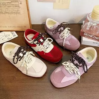 Niche design sense Американские ретро немецкие кроссовки женские 2025 новые весенние туфли на плоской подошве кофейные повседневные кроссовки 35