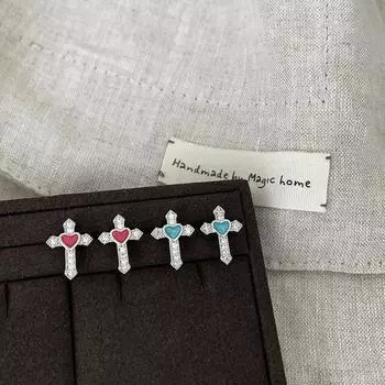 Niche Design Sense Cross Zircon Stud Earrings Women S Personality Unique Fashion Exquisite Elegant Versatile Earrings