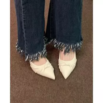 Niche design sense French elegant single shoes female 2024 Internet celebrity new daily height increase super soft fairy style high heels 35