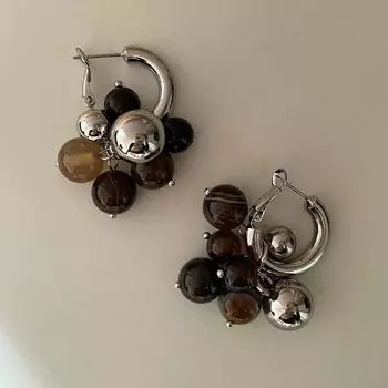 Niche Design Sense Глазированные круглые бусины с бахромой из бисера Серьги-гвоздики женские легкие роскошные ретро элегантные модные универсальные серьги